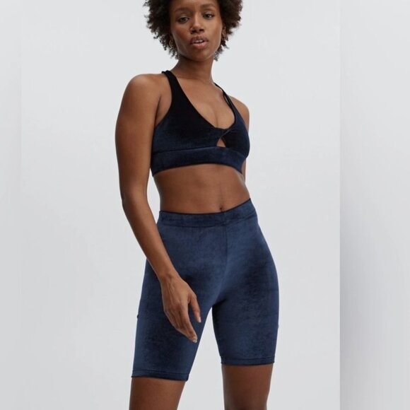 FABLETICS High Waisted Velour 9'' Short - Deep Navy - Picture 1 of 1